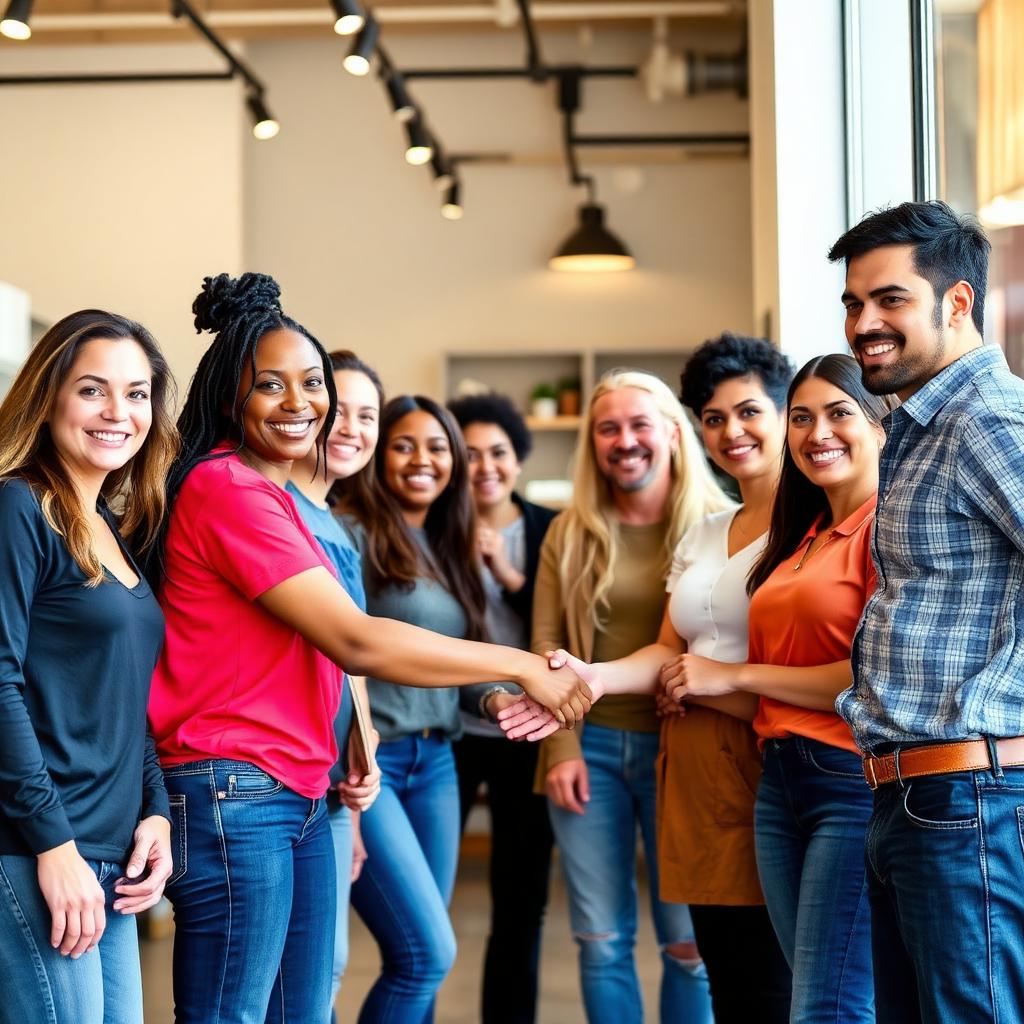 A team of small business owners collaborating
